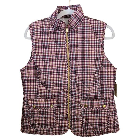 St. John's Bay NWT Plaid Autumnal Puffer Vest Size M - Picture 2 of 11